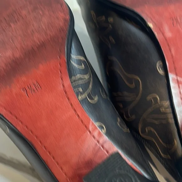 EUC Donald Pliner Perlie Italian Black Leather Embroidered Western Mules, 7.5M - Picture 12 of 14